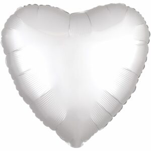 Шар из фольги Сердце сатин белое 18 дюймов
