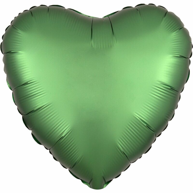Шар из фольги Сердце сатин зеленое 18 дюймов