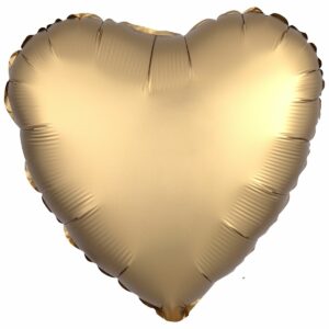 Шар из фольги Сердце сатин золото 18 дюймов