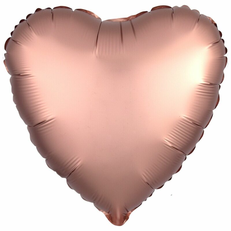 Шар из фольги Сердце сатин розовое золото 18 дюймов