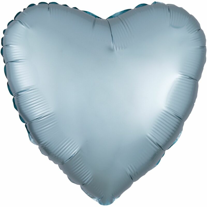 Шар из фольги Сердце сатин светло голубое 18 дюймов