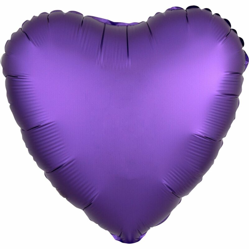 Шар из фольги Сердце сатин фиолетовое 18 дюймов