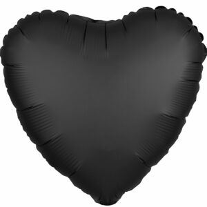 Шар из фольги Сердце сатин черное 18 дюймов
