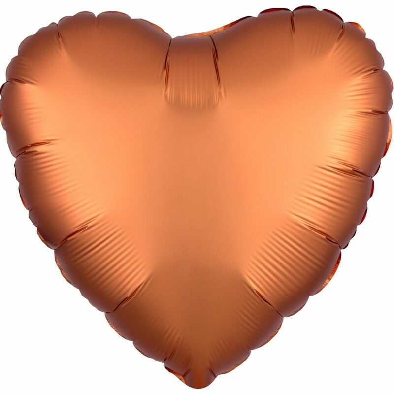 Шар из фольги Сердце сатин янтарное 18 дюймов