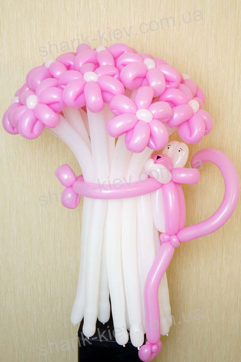 Букет Розовая Пантера из воздушных шаров