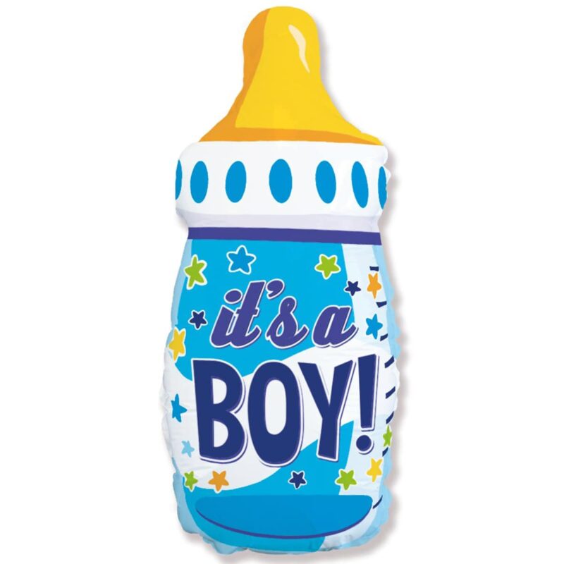 Шар из фольги Бутылка Голубая для мальчика