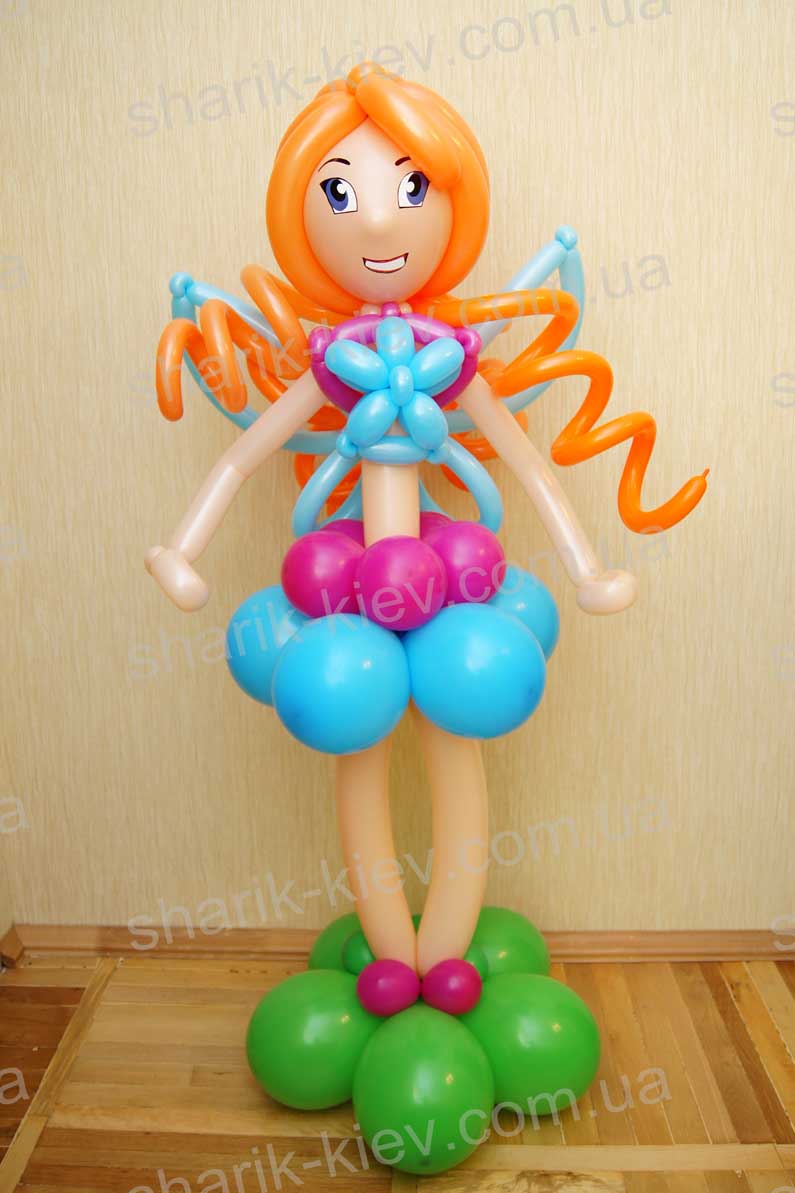 Кукла Винкс (вариант 1) из воздушных шаров