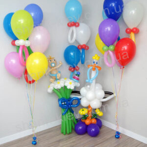 Композиції з повітряних кульок на виписку