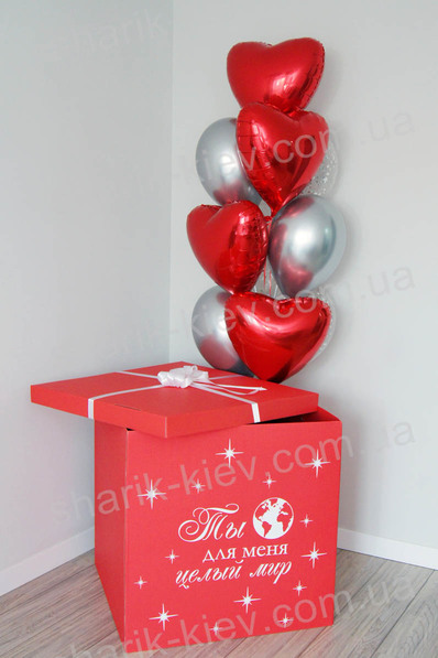 Коробка с шарами Для любимой женщины
