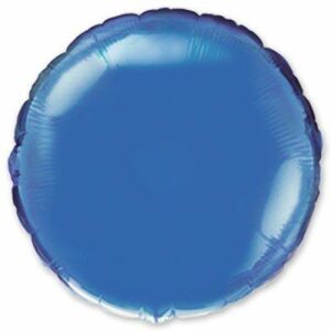 Шар из фольги Круг металлик синий 18 дюймов