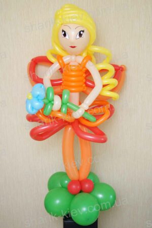 Кукла Винкс (вариант 2) из воздушных шаров