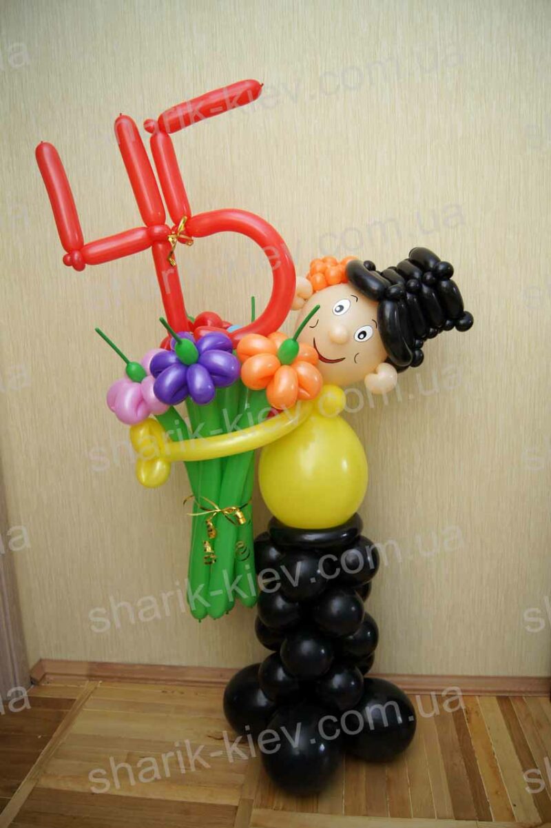 Мужичок с цветами из воздушных шаров