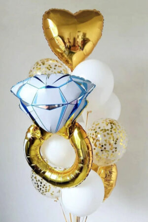 Облако из шаров Свадебное кольцо