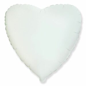 Шар из фольги Сердце белое 18 дюймов
