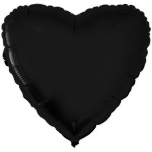 Шар из фольги Сердце пастель черное 18 дюймов