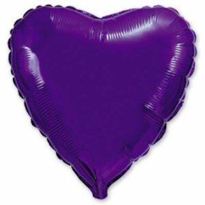 Шар из фольги Сердце металлик фиолетовое 18 дюймов