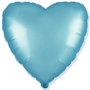 Шар из фольги Сердце сатин голубое 18 дюймов