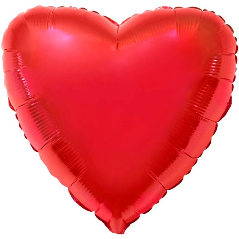 Шар из фольги Сердце металлик красное 18 дюймов
