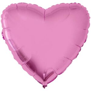Шар из фольги Сердце металлик розовое 18 дюймов