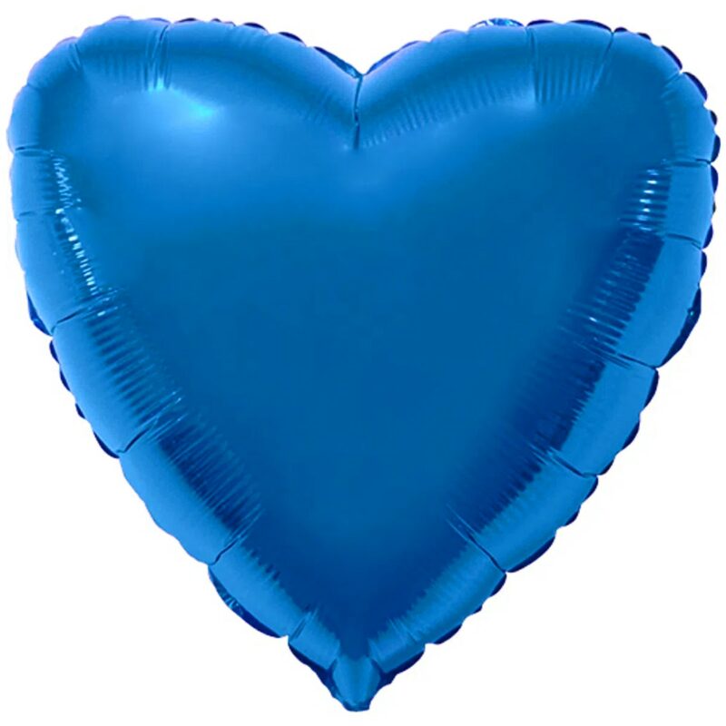 Шар из фольги Сердце металлик синее 18 дюймов