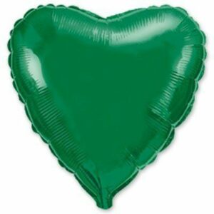 Шар из фольги Сердце металлик зеленое 18 дюймов