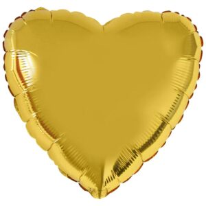 Шар из фольги Сердце металлик золото 18 дюймов