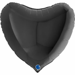 Шар из фольги Сердце черное 36 дюймов
