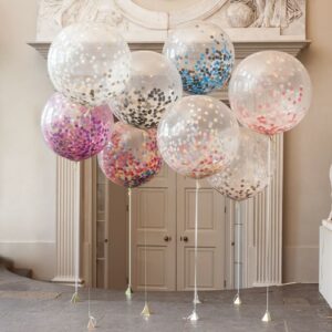 Воздушный Большой шар 27 дюймов с конфетти (кружочки/звездочки/сердечки)