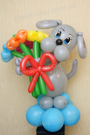 Собачка (вариант 2) из воздушных шаров