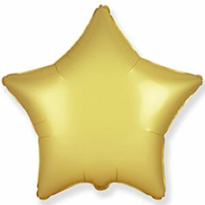 Шар из фольги Звезда сатин золотая 18 дюймов