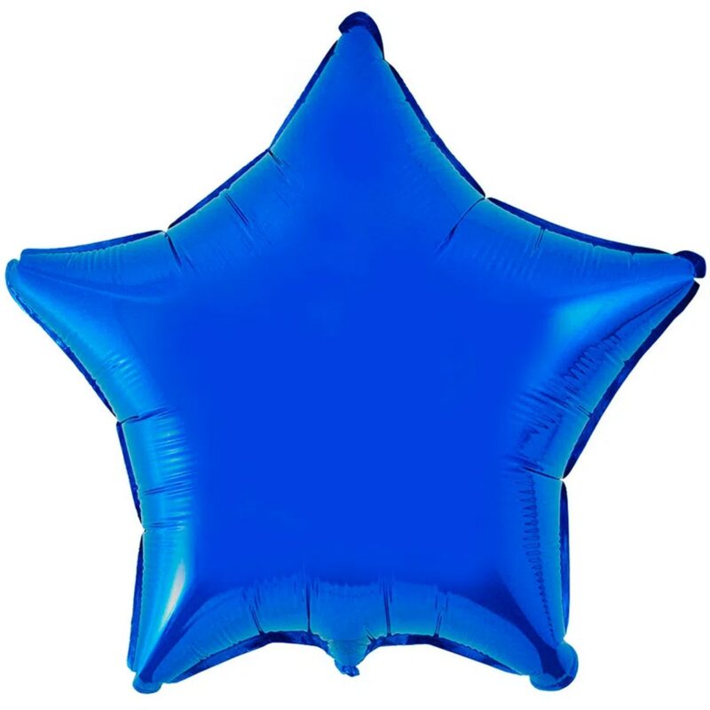 Шар из фольги Звезда металлик синяя 18 дюймов