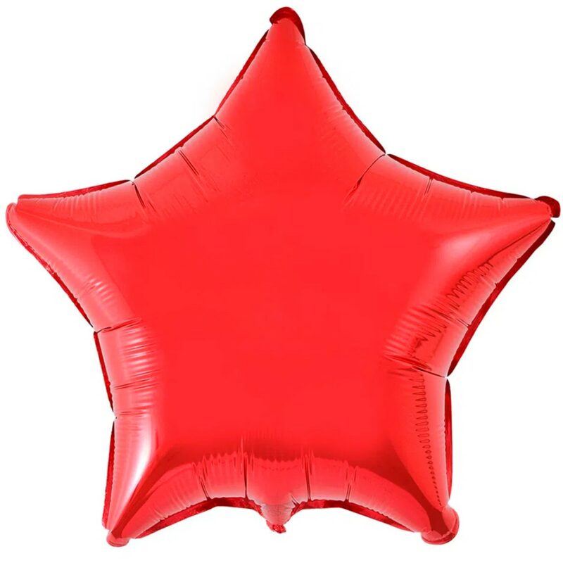 Шар из фольги Звезда металлик красная 32 дюйма