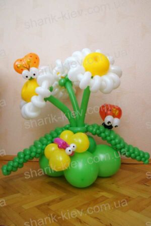 Летние цветы из воздушных шаров
