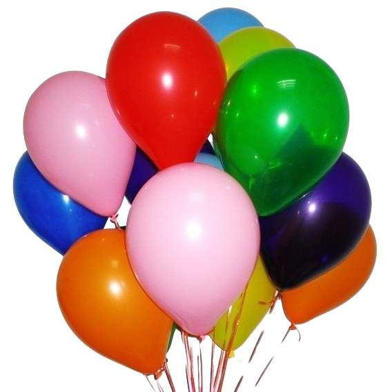 Разноцветные воздушные шарики с гелием