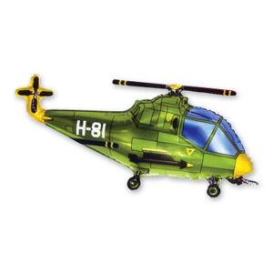 Шар из фольги Вертолет зеленый