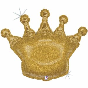 Шар из фольги Корона золотая голография