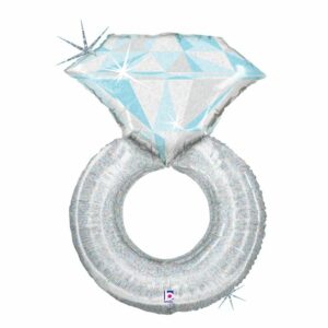 Шар из фольги Свадебное кольцо серебряное