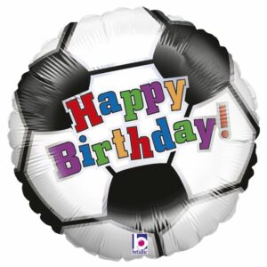 Шар из фольги Круг Happy Birthday футбольный мяч