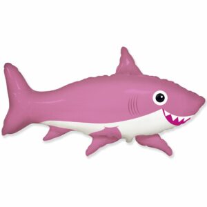 Шар из фольги Акула веселая розовая
