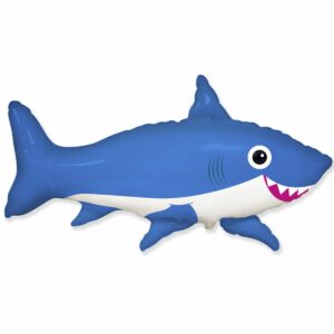 Шар из фольги Акула веселая синяя