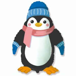 Шар из фольги Пингвин с шарфом