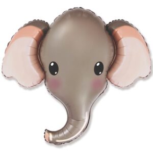 Шар из фольги Слон серый голова