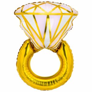 Шар из фольги Кольцо с бриллиантом золотое