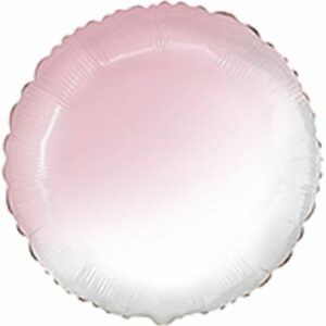Шар из фольги Круг пастель бело-розовый 18 дюймов
