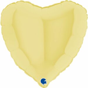 Шар из фольги Сердце желтое макарун 18 дюймов