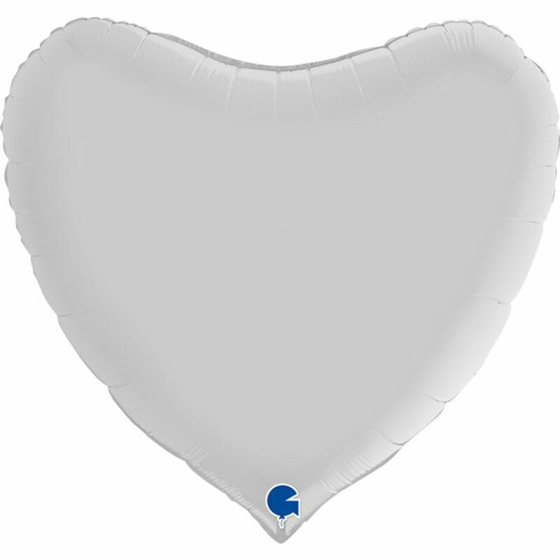 Шар из фольги Сердце белое сатин 36 дюймов