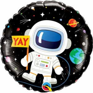 Шар из фольги Круг Happy Birthday космос черный