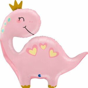 Шар из фольги Динозаврик розовый