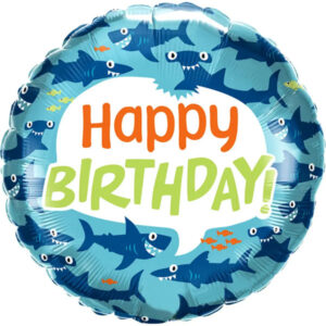 Шар Круг Happy Birthday акулы