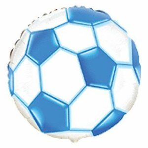 Шар из фольги Круг Мяч футбольный голубой